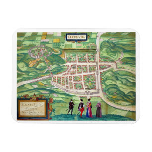 Karte von Edinburgh, von 'Civitates Orbis Terrarum Magnet