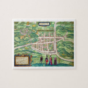 Karte von Edinburgh, von 'Civitates Orbis Terrarum Puzzle