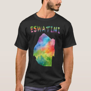 Karte von Eswatini Swazi farbenfrohe Karte Aquarel T-Shirt