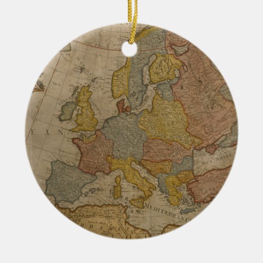 Karte von Europa | 1700 Keramik Ornament (Vorne)
