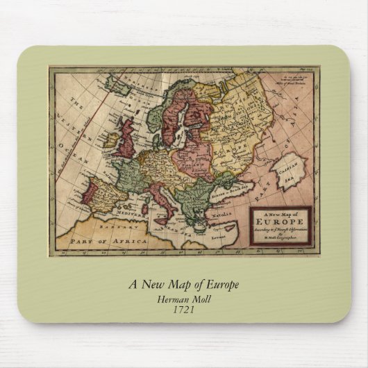 Karte von Europa 1721 Mousepad (Vorne)