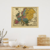 Karte von Europa 1839 Poster (Küche)