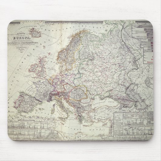 Karte von Europa, 1841 Mousepad (Vorne)
