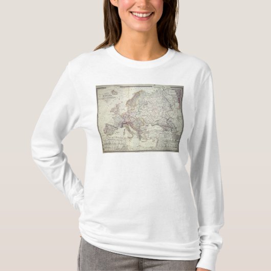 Karte von Europa, 1841 T-Shirt (Vorderseite)