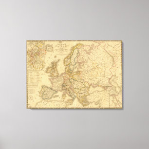 Karte von Europa 3 Leinwanddruck