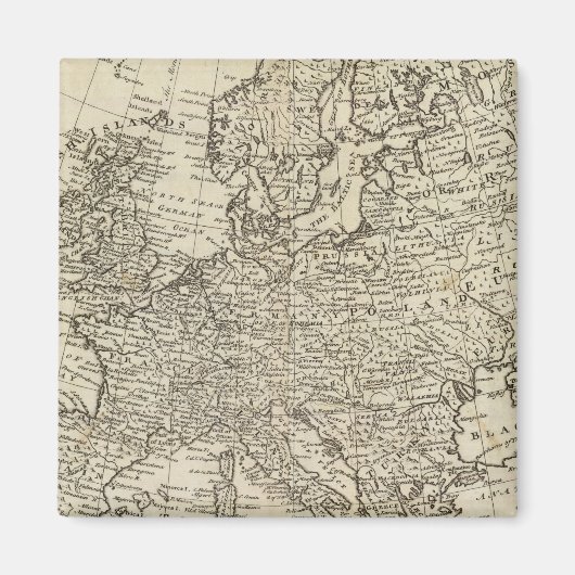 Karte von Europa 3 Magnet (Vorne)