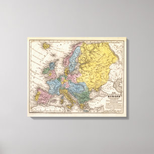 Karte von Europa 4 Leinwanddruck