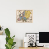 Karte von Europa 4 Poster (Heimbüro)