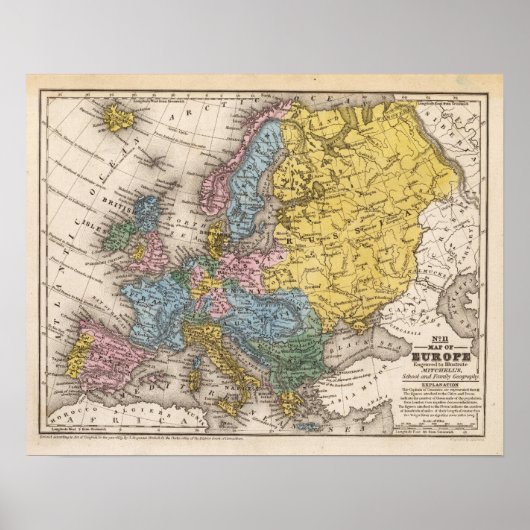 Karte von Europa 4 Poster (Vorne)