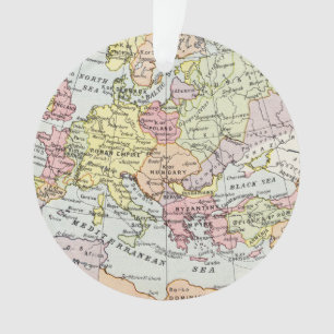 Karte von Europa der dritte Kreuzzug Ornament