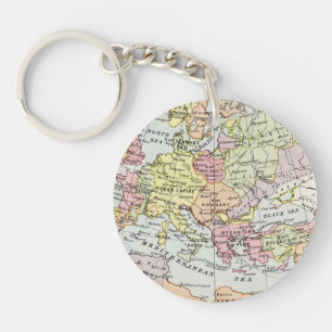 Karte von Europa der dritte Kreuzzug Schlüsselanhänger