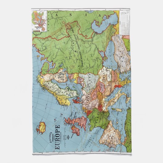 Karte von Europa Geschirrtuch (Vertikal)