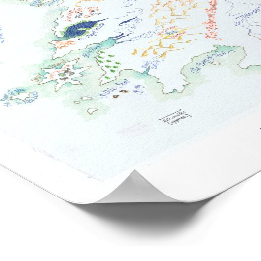 Karte von Faërie Poster (Ecke)