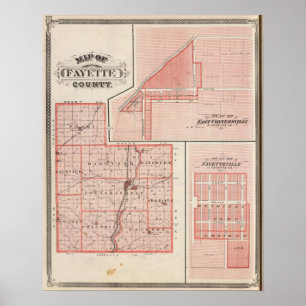 Karte von Fayette County mit East Connersville Poster
