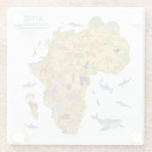 Karte von Flora u. von Fauna Afrikas | Glasuntersetzer (Rückseite)