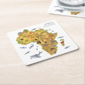 Karte von Flora u. von Fauna Afrikas | Rechteckiger Pappuntersetzer (angewinkelt)