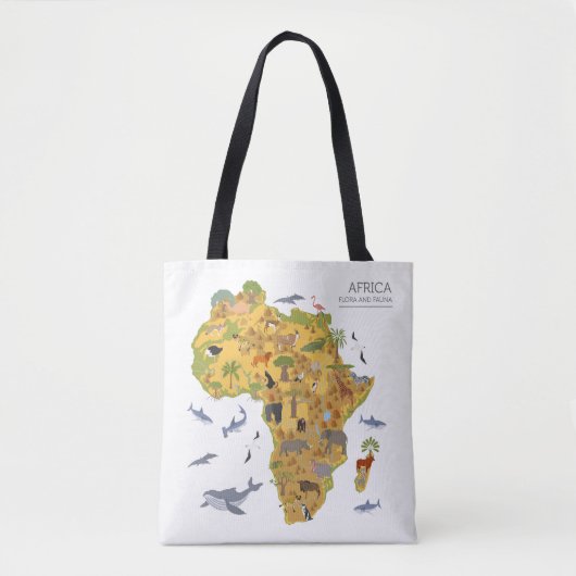 Karte von Flora u. von Fauna Afrikas | Tasche (Vorderseite)