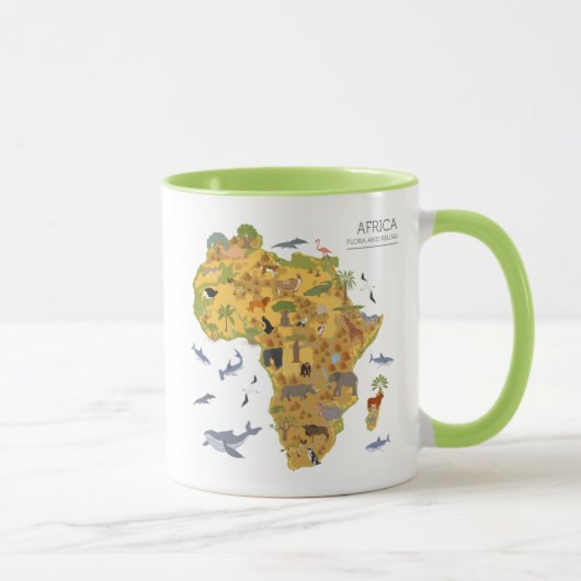 Karte von Flora u. von Fauna Afrikas | Tasse (Rechts)