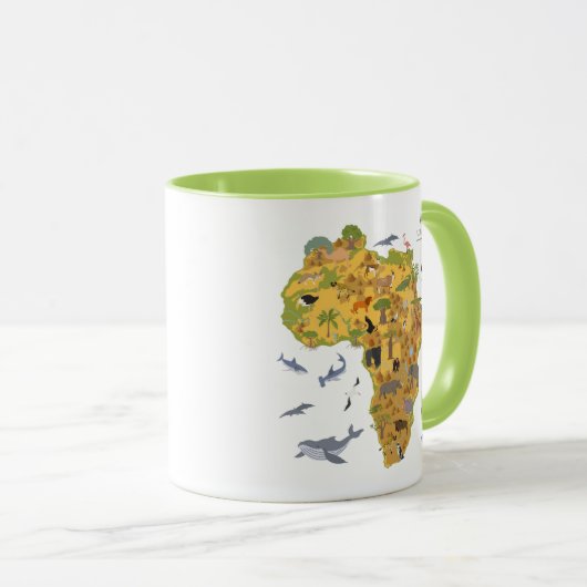 Karte von Flora u. von Fauna Afrikas | Tasse (VorderseiteRechts)