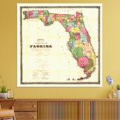 Karte von Florida (1870) Leinwanddruck (Insitu (Wohnzimmer))