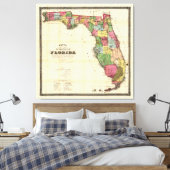 Karte von Florida (1870) Leinwanddruck (Insitu (Schlafzimmer))