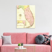 Karte von Florida 2 Leinwanddruck (Insitu (Wohnzimmer))