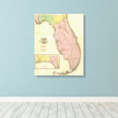 Karte von Florida 2 Leinwanddruck (Insitu (Holzboden))