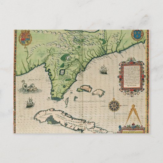 Karte von Florida, aus "Brevis Narratio" (Vorderseite)