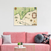 Karte von Florida, aus "Brevis Narratio" Leinwanddruck (Insitu (Wohnzimmer))
