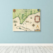Karte von Florida, aus "Brevis Narratio" Leinwanddruck (Insitu (Holzboden))