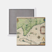 Karte von Florida, aus "Brevis Narratio" Magnet (Vorderseite/Rückseite)