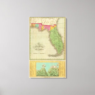 Karte von Florida Leinwanddruck