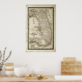 Karte von Florida Poster (Küche)