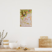 Karte von Florida und den Antillen Poster (Küche)