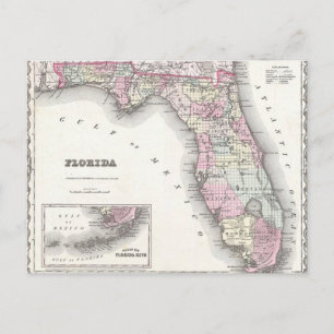 Karte von Florida von Colton aus dem Jahr 1855