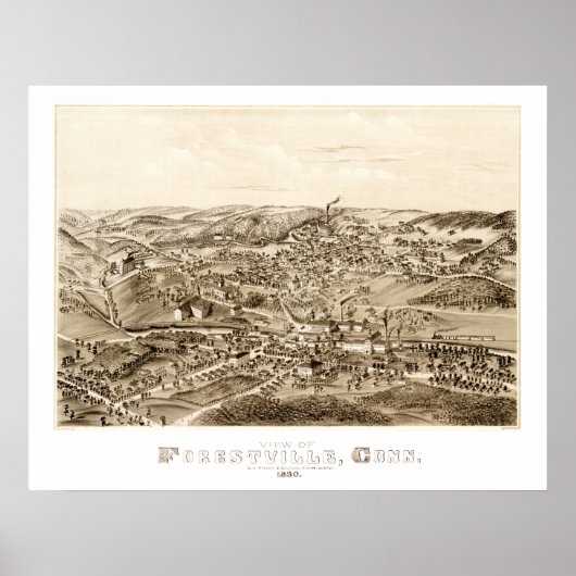 Karte von Forestville, CT von 1880 Poster (Vorne)