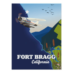 Karte von Fort Bragg California Poster