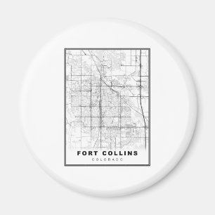 Karte von Fort Collins Magnet