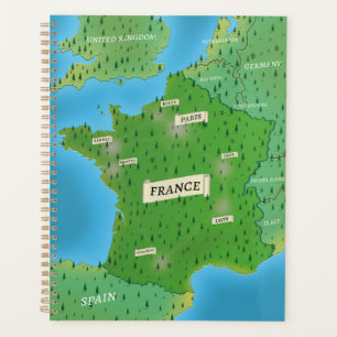 Karte von Frankreich Planer