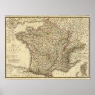 Karte von Frankreich Poster