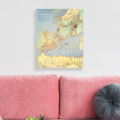 Karte von Frankreich, Spanien und Nordwestafrika Leinwanddruck (Insitu (Wohnzimmer))