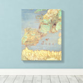 Karte von Frankreich, Spanien und Nordwestafrika Leinwanddruck (Insitu (Holzboden))