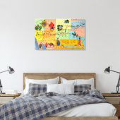 Karte von Fred Harvey Hotel LocationsCA zu KS Leinwanddruck (Insitu (Schlafzimmer))