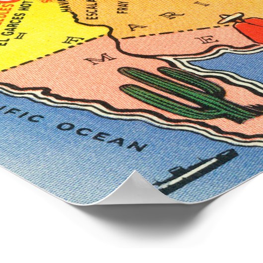 Karte von Fred Harvey Hotel LocationsCA zu KS Poster (Ecke)