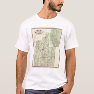 Karte von Fulton County mit Rochester, Fulton Co T-Shirt