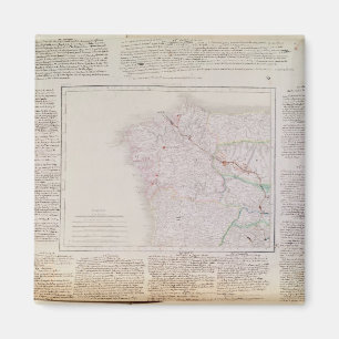 Karte von Galizien mit dem Weg der französischen Magnet