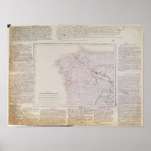 Karte von Galizien mit dem Weg der französischen Poster
