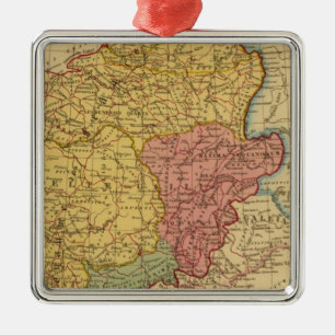 Karte von Gallien Ornament Aus Metall