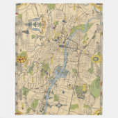 Karte von Glasgow, England Fleecedecke (Vorderseite)