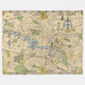 Karte von Glasgow, England Fleecedecke (Vorderseite (Horizontal))